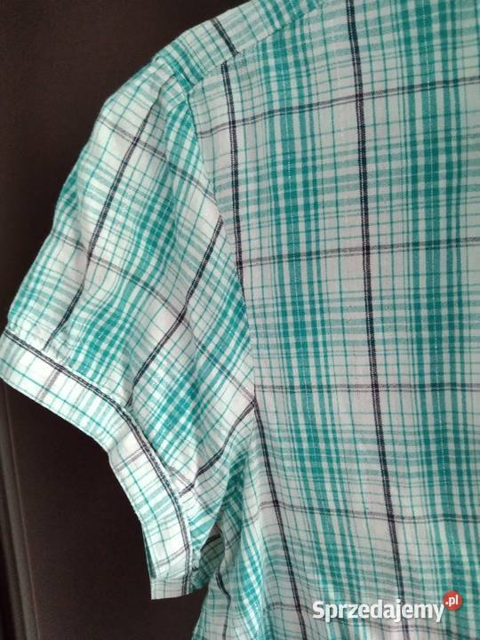 M 38 Koszula turkusowa srebrna nitka dopasowana Rozmiar 38(M) Lublin