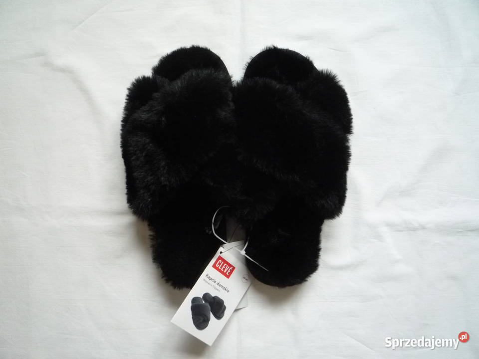 Nowe Cleve 4041 Kapcie damskie Klapki Czarne zachodniopomorskie Szczecin