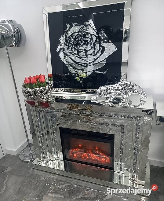 Nowoczesny lustrzany obraz z kryształkami Nowy Sącz