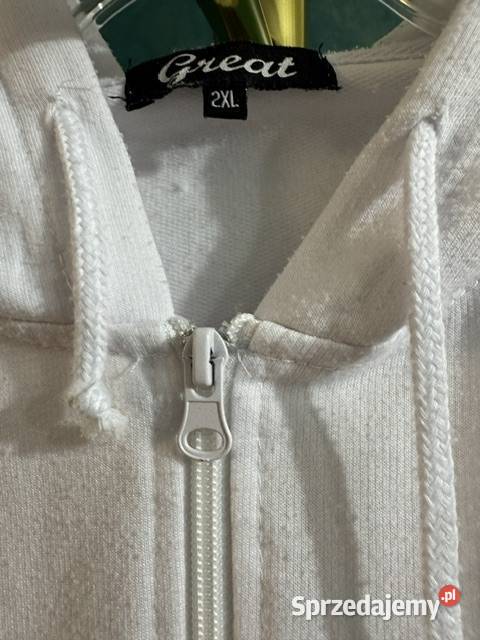 Bluza damska 2XL Great biała na zamek z kapturem Rozmiar 44(XXL) Częstochowa