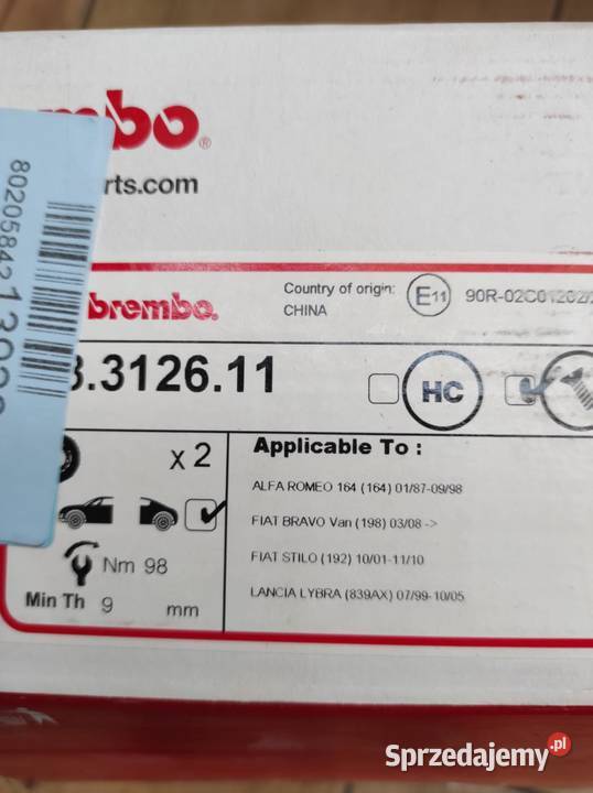 Tarcze hamulcowe firmy Brembo o numerze Biłgoraj