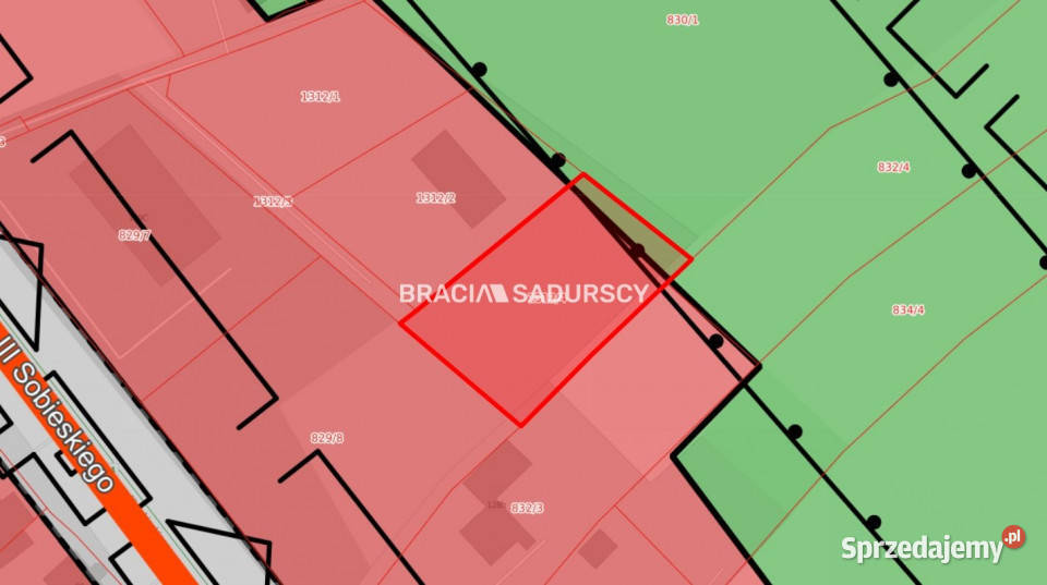 Grunt 1511m2 Sąspów kanalizacja małopolskie sprzedam