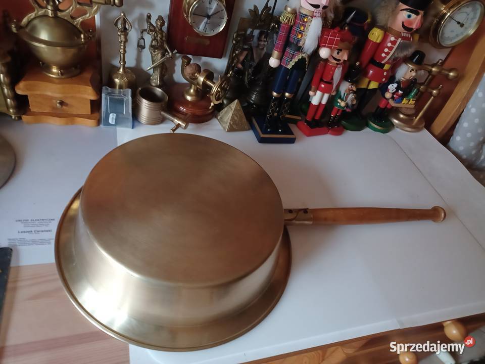 Piękna duża patelnia mosiężna Kolekcja