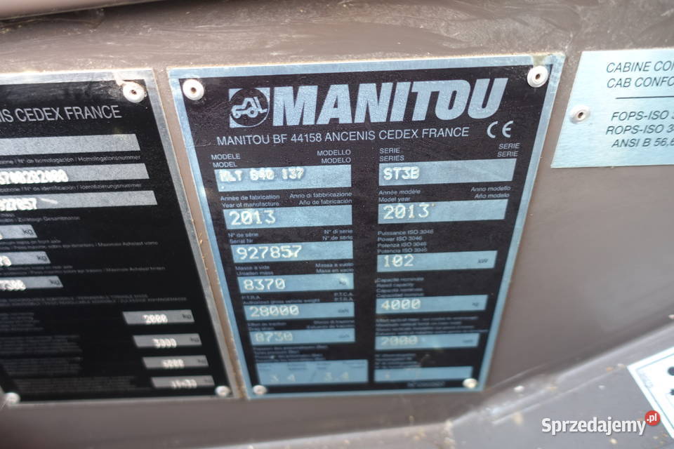 ładowarka teleskopowa Manitou 840137 premium podlaskie Sokoły