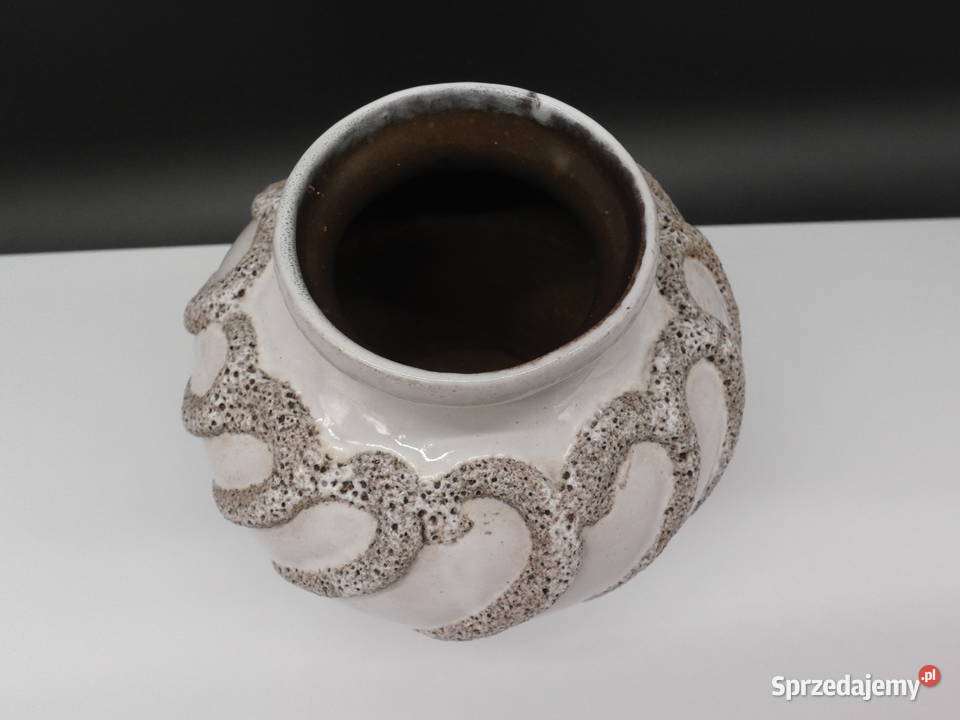 STREHLA Ceramiczny wazon z glazurą lawową Raszków
