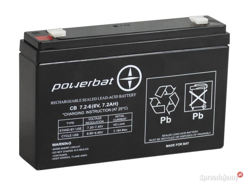 Akumulator żelowy POWERBAT CB 726 6V 72Ah Pabianice