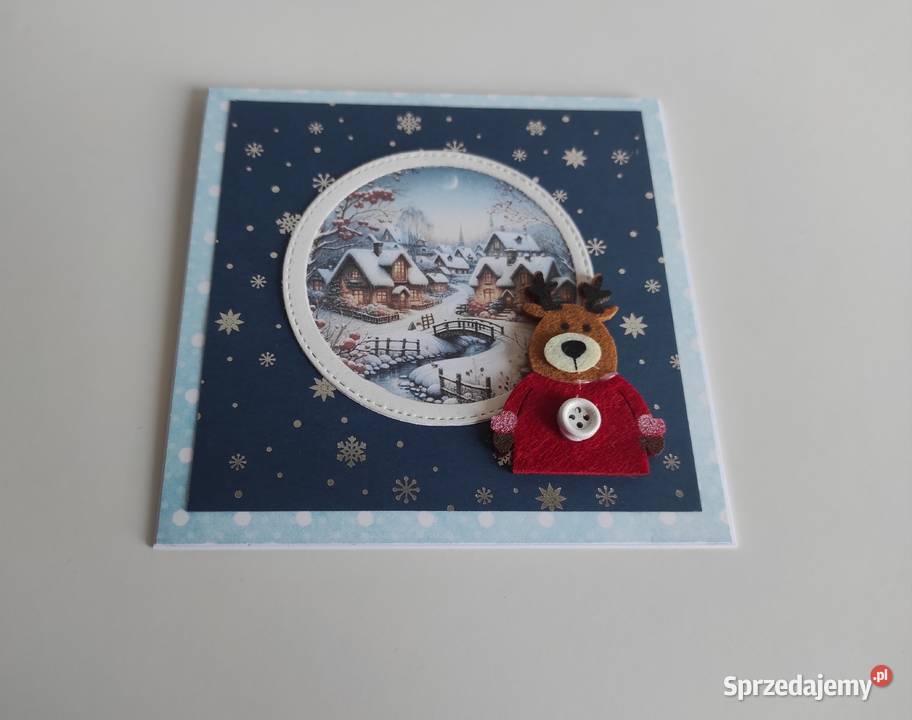 Kartka ręcznie robiona handmade z okazji Świąt Łódź sprzedam