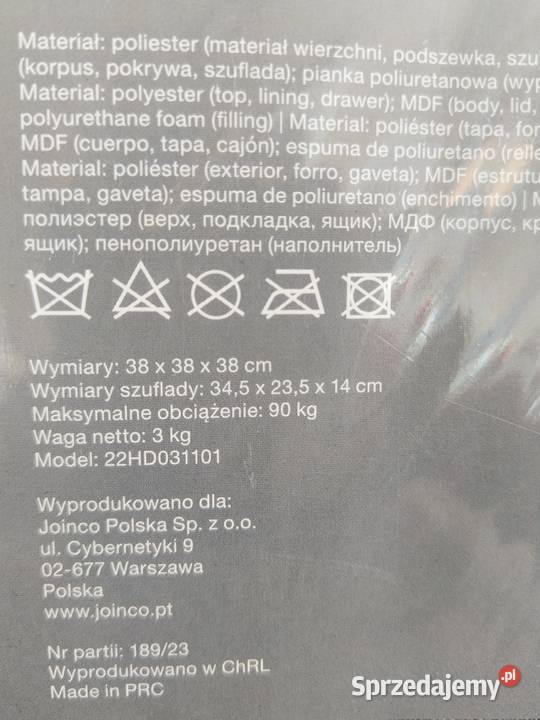 NOWY Składany puf ze schowkiem i szufladą Pufy i podnóżki Zabrze