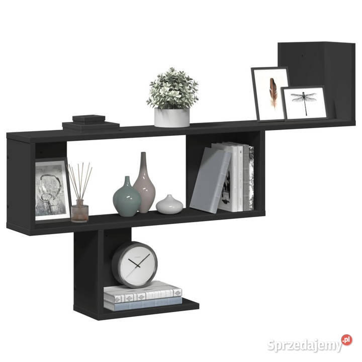 Półka ścienna czarna 100x15x70 materiał Warszawa sprzedam