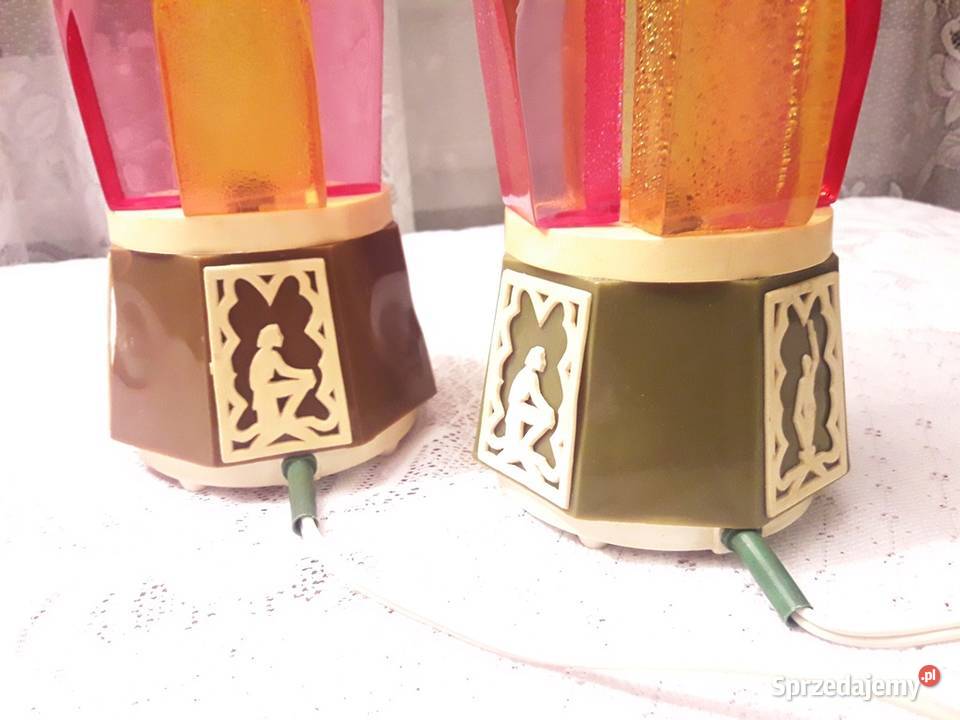 Lampki nocne kryształy stołowe lampy ozdobne PRL Antyki łódzkie Piotrków Trybunalski