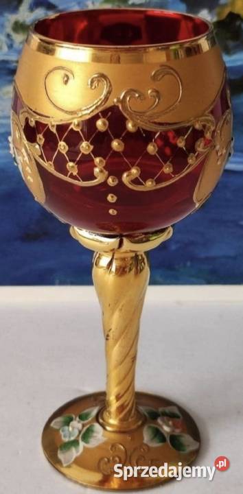 Kielich do wina Venice Murano Ruby RedKwiaty z Porcelana i szkło