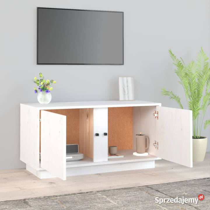 Szafka pod telewizor biała 80x35x405 lite drewno Warszawa