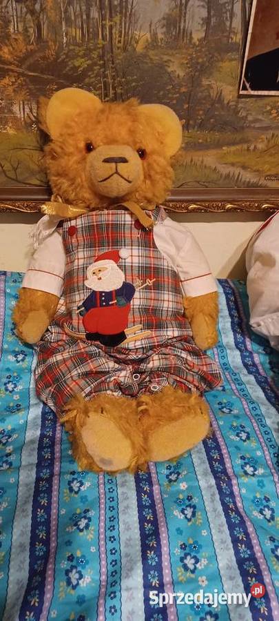 Miś trociniak twardawa maskotka PRL w ubranku Poznań