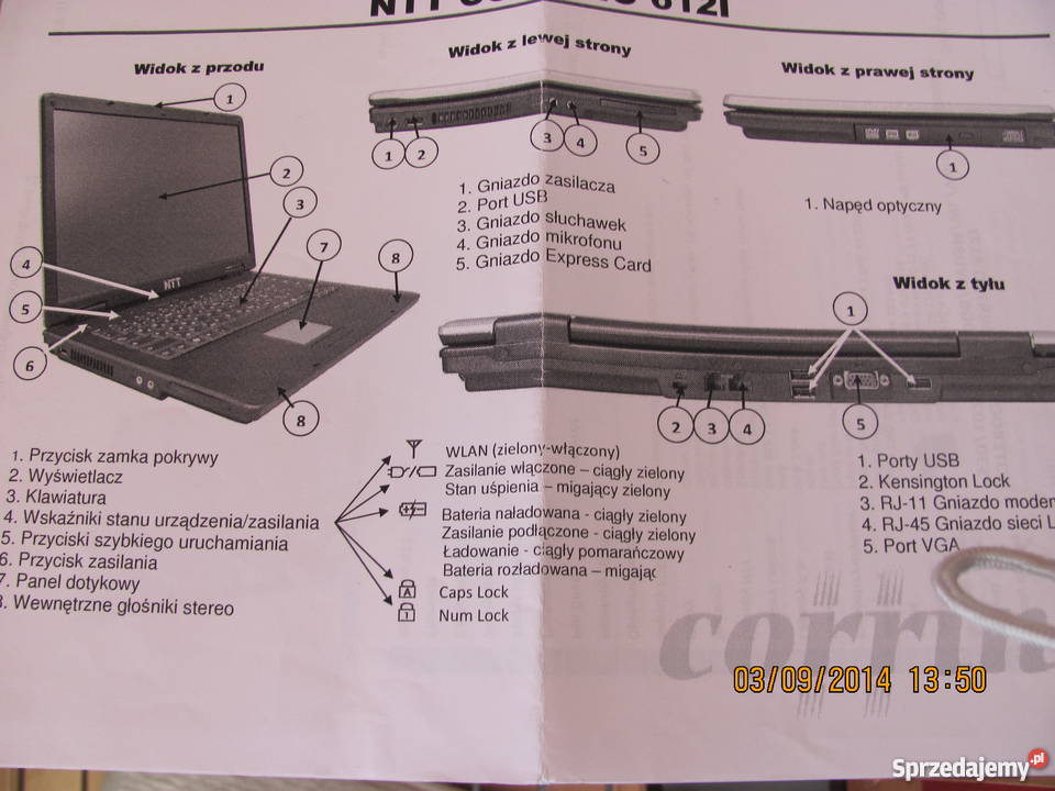 Notebook małou żywany starsza osoba Dodatkowe wyjście VGA Bydgoszcz