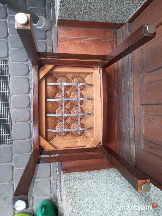 Stary taboret stołek na sprężynach do fortepianu Rawicz