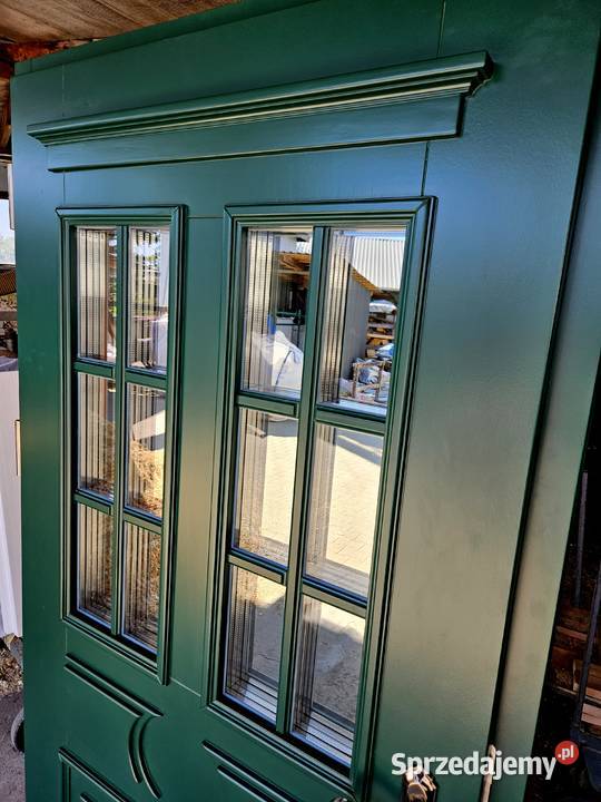 Drzwi DŁUGOSZ zewnętrzne RAL6005 zieleń mchu Kluczbork