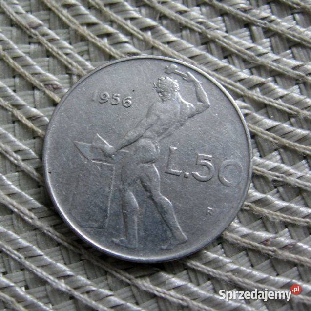 Włochy 50 Lirów 1956r Numizmatyka wielkopolskie Kalisz