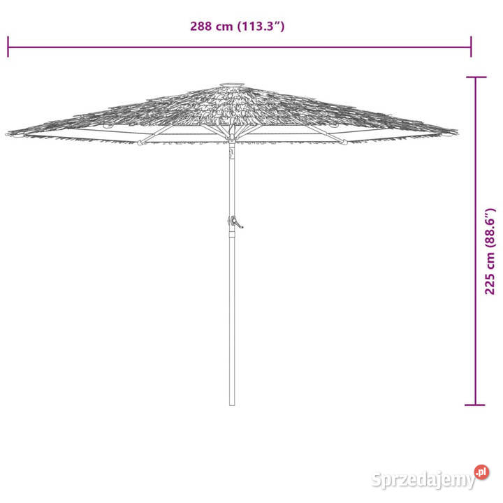Parasol ogrodowy na stalowym słupku brązowy Warszawa