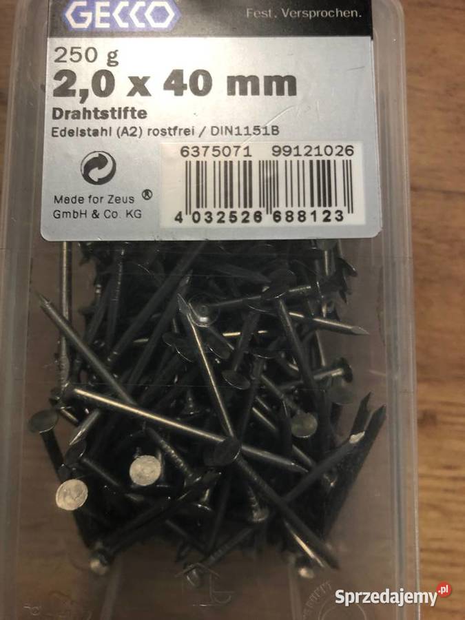 Gwóźdź 20x40 nierdzewny A2 Rydułtowy