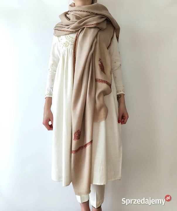 Szal orientalny indyjski haftowany haft paisley Uniseks Szczecin