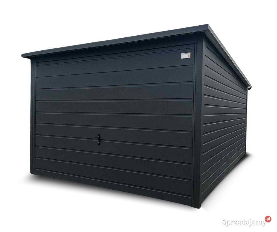 Garaż blaszany 3x5 Grafit jednospadowy brama Jodłownik
