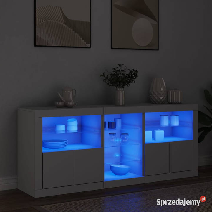 Szafka z oświetleniem LED biała 162x37x67 Warszawa