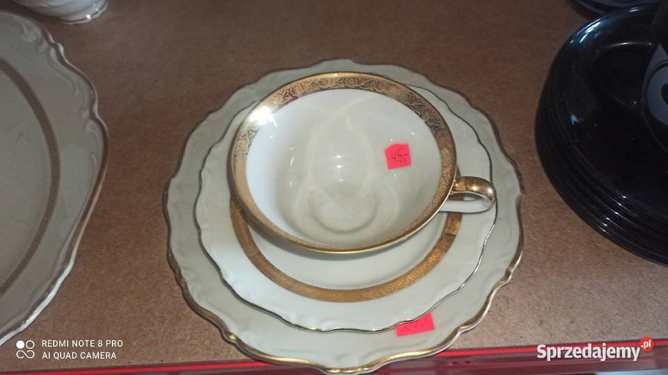 Filiżanka z talerzykiem deserowym K P Karskrona Gdańsk