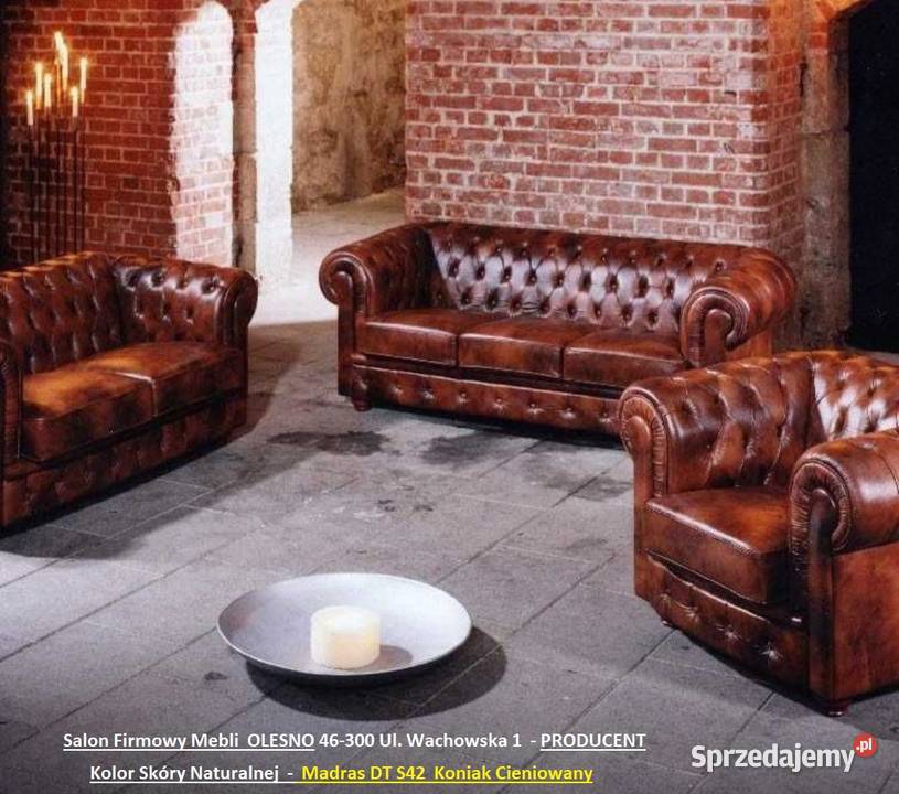 321 Chesterfield Skóra Naturalna Kolor DO WYBORU Kłobuck
