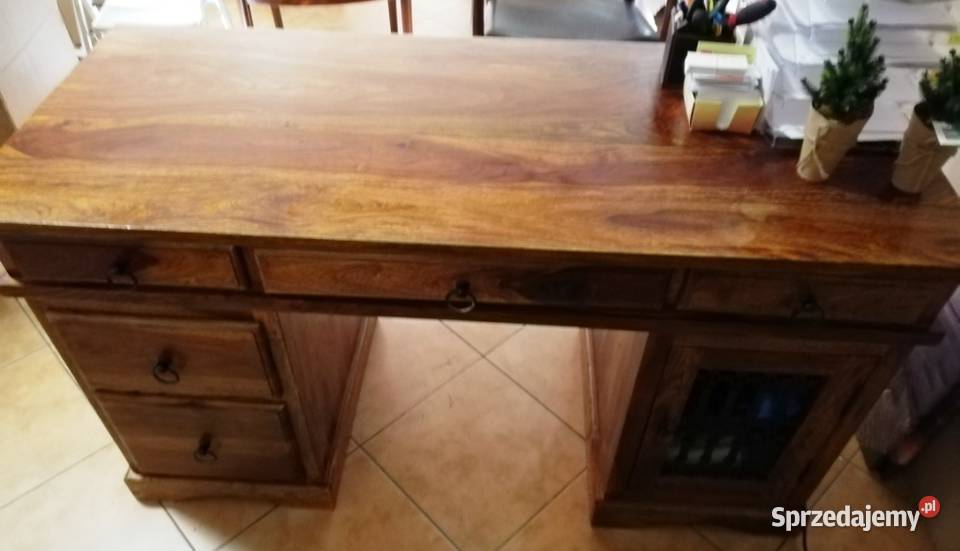 drewniane indyjskie biurko gabinetowe palisander Limanowa