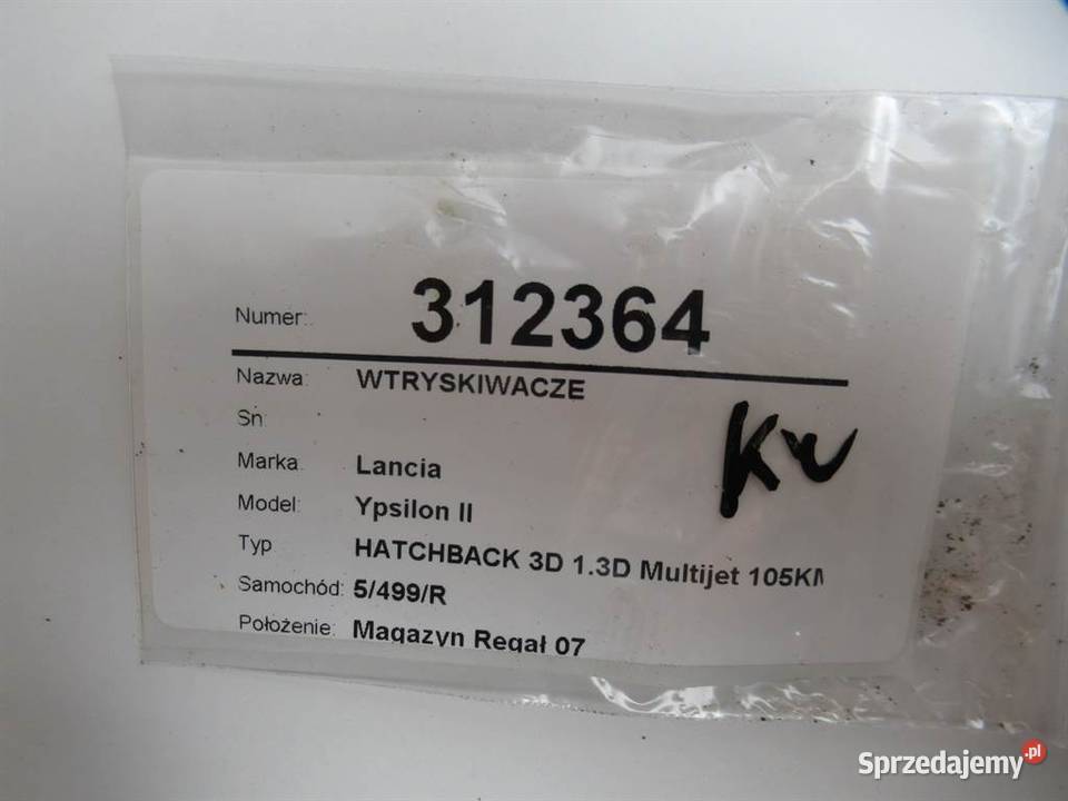 WTRYSKIWACZE LANCIA YPSILON 0445110322 13 105 osobowe