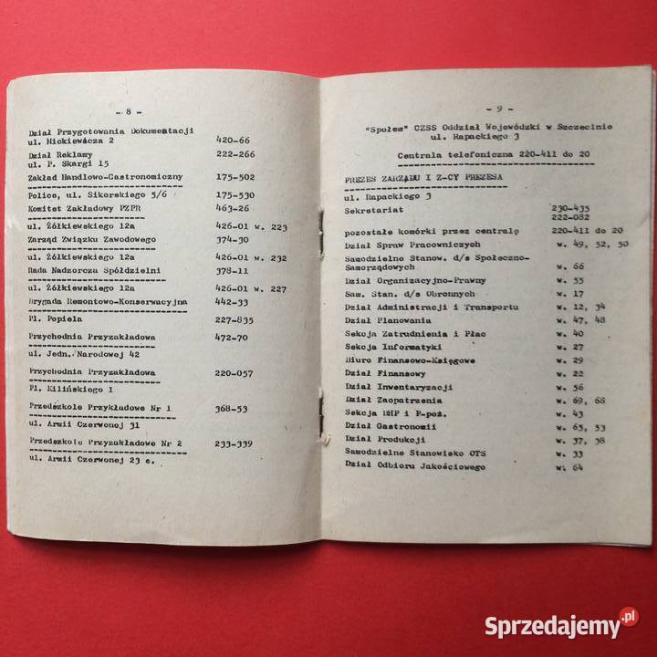 1915 Spis Telefonów PSS Społem Przeradzka sprzedam