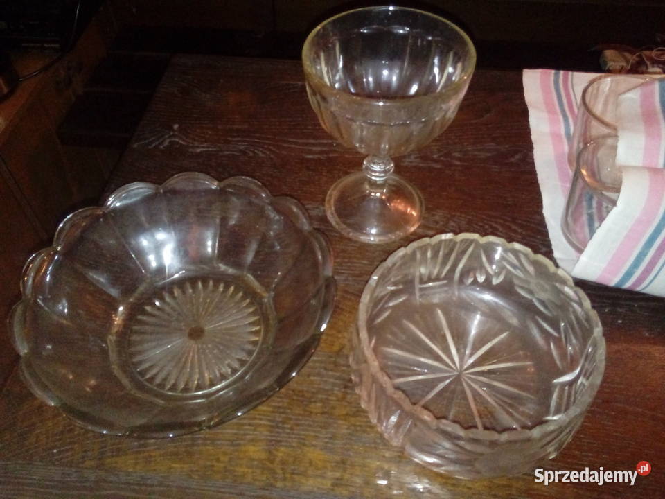 Zabytkowe szkło misy pucharek Kraków