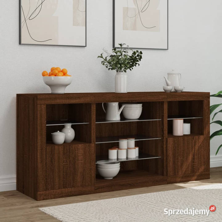 Szafka z oświetleniem LED brązowy dąb 1425x37x67 Warszawa