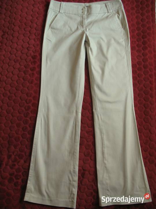 Spodnie bawełna 36 S biodra 96 beżowe Spodnie Siedlce