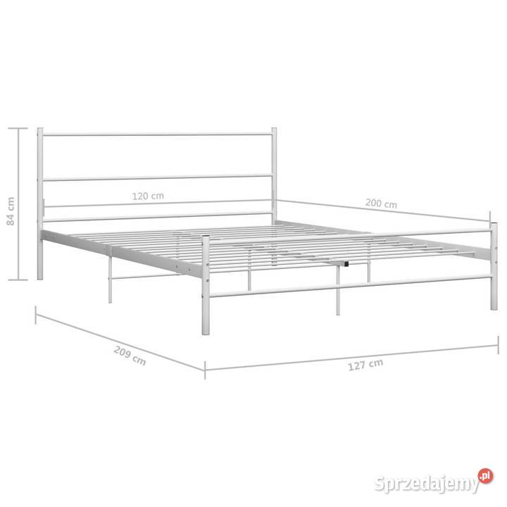 Łóżko Metalowe Białe Rama Łóżka Ze Stelażem 209cm sprzedam