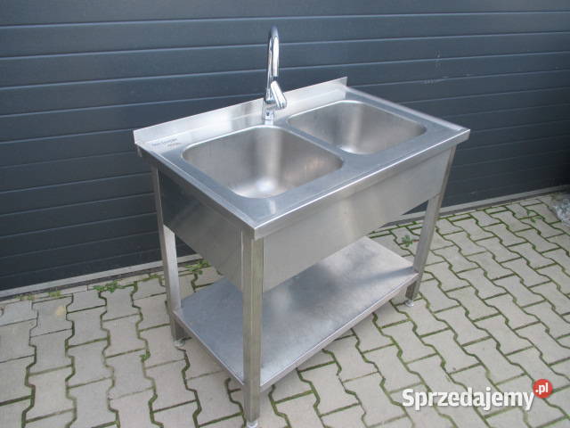 Zlew 2 Komory Dwukomorowy Z Półką Stal Ostrów Wielkopolski