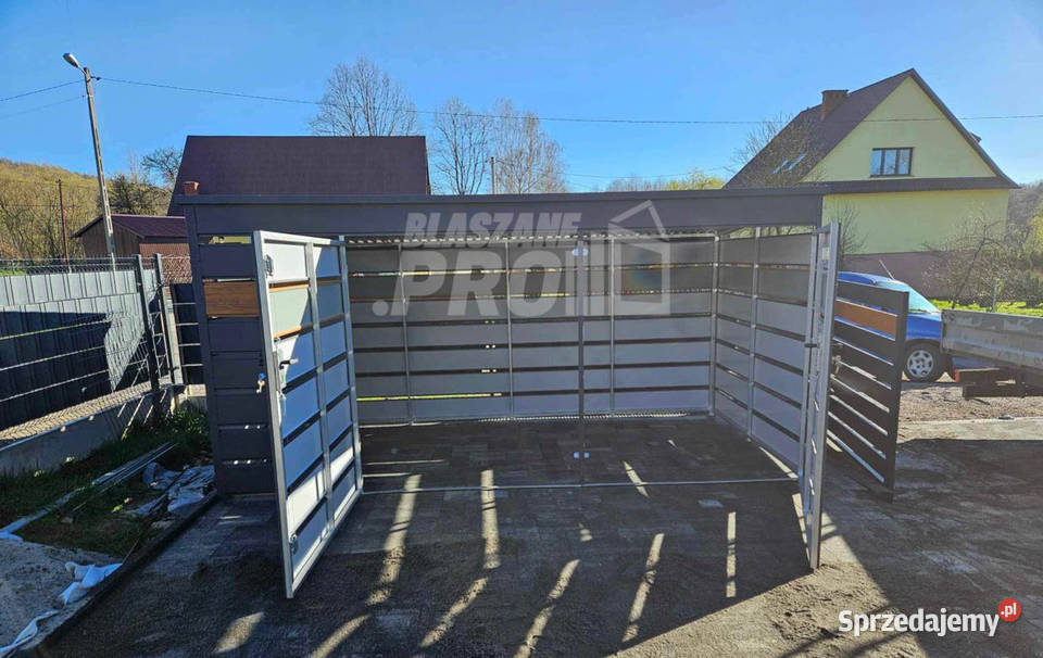 Wiata śmietnikowa 4x21m Antracyt jasny orzech Częstochowa