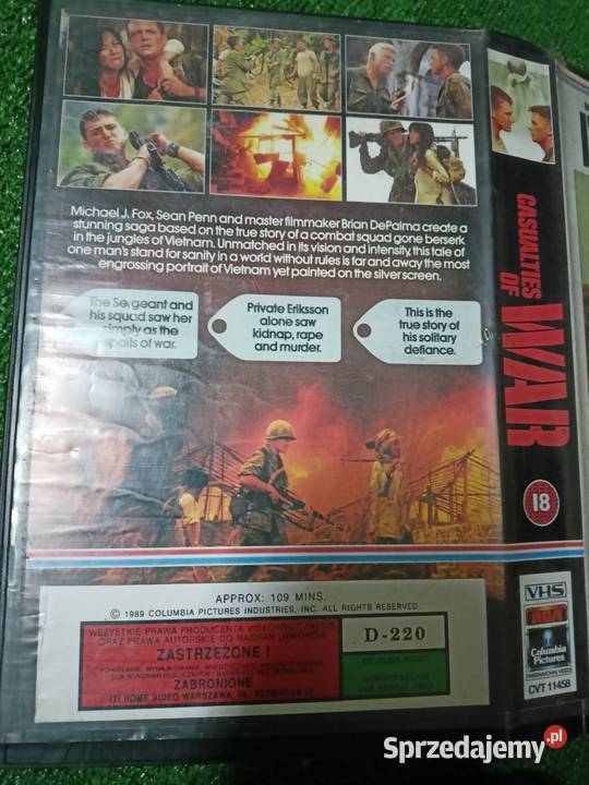 Kaseta VHS film Ofiary wojny sprzedam