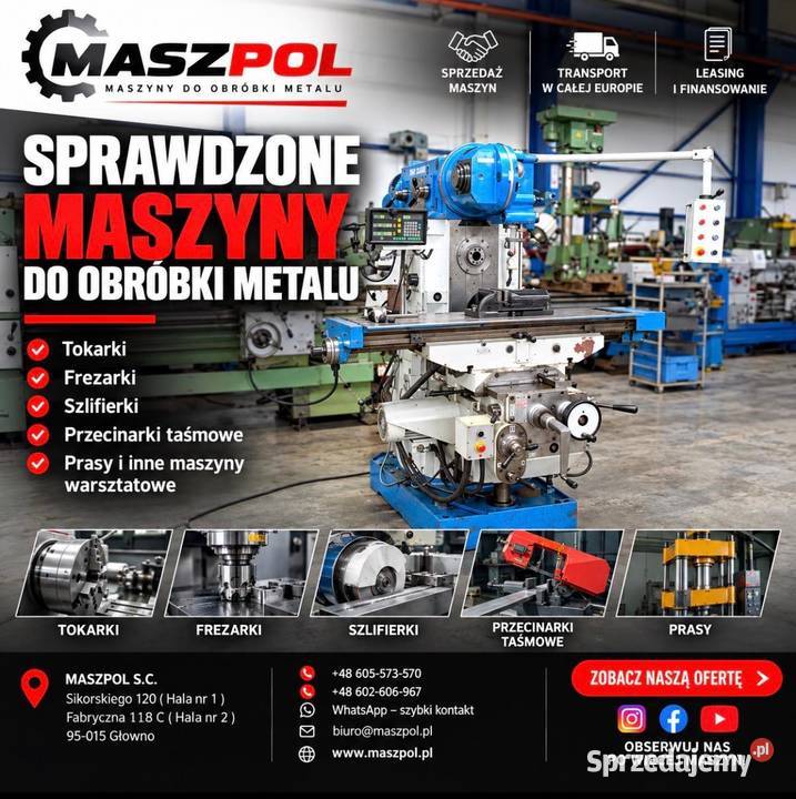 TOKARKA - FREZARKA - SZLIFIERKA maszyny do obróbki metalu ZOBACZ