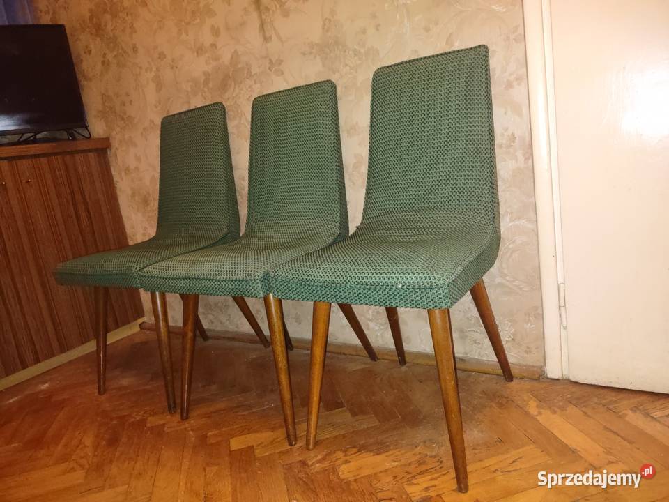 Krzesła drewno lakier zielone Warszawa sprzedam