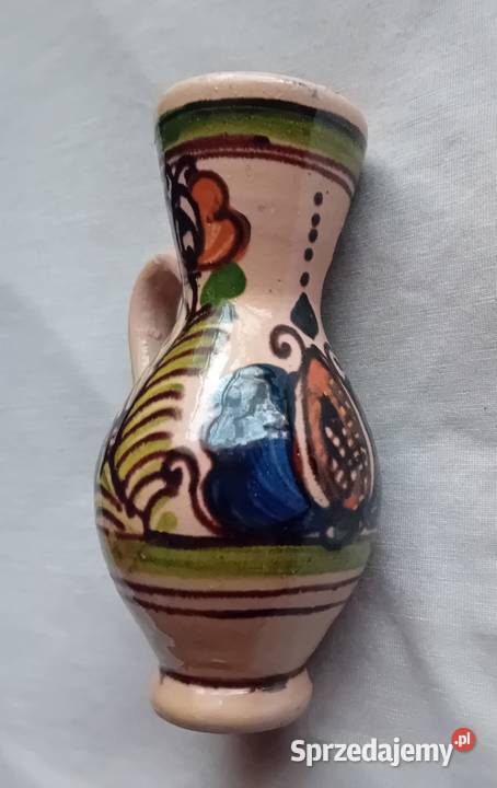 Ręcznie formowany i zdobiony dzbanek mlecznik Koźminek sprzedam