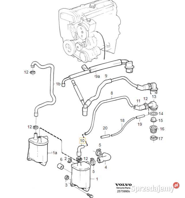 VOLVO 850 kołanko przewód odmy 20 23 25 OE Gadgety motoryzacyjne Bielany Wrocławskie