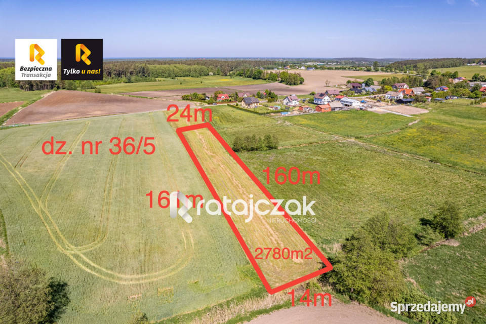 Działka 2780m2 Karwieńskie Błoto Pierwsze Łąkowa 161m Parszczyce