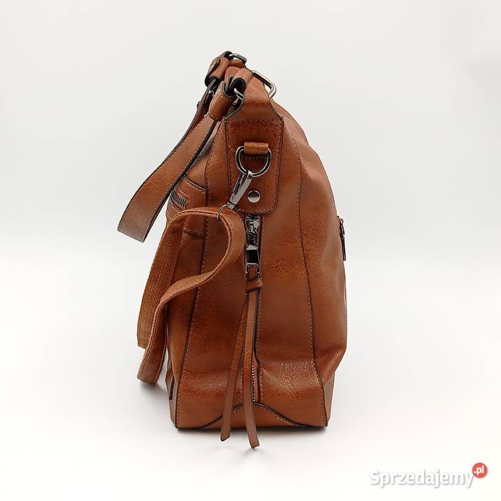 Torebka skórzana na ramie Crossbody A brąz Zawiercie