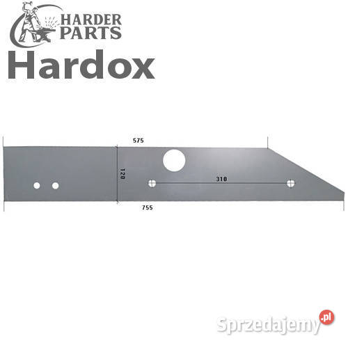 Płoza długa HARDOX 177MOLL części do pługa Suwałki