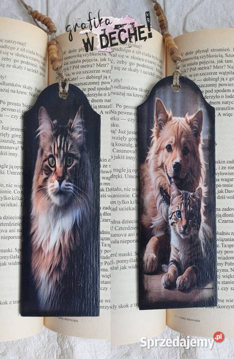 Zakładka do książki zwierzęta sowa kot decoupage