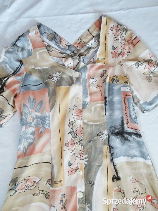 Sukienka zapinana Vintage wiskoza 38 40 Nowy Sącz sprzedam