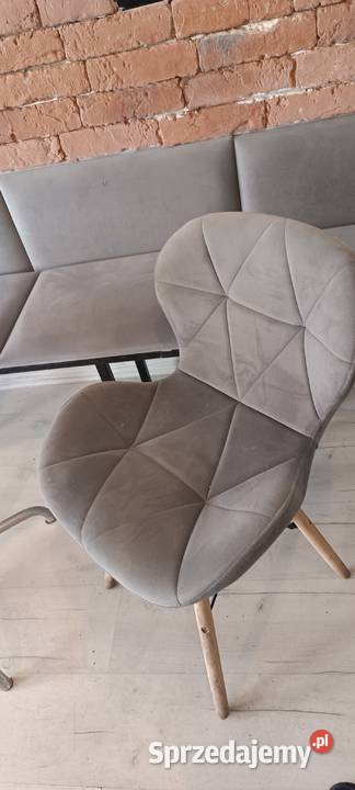 Krzesło welurowe szare Toruń