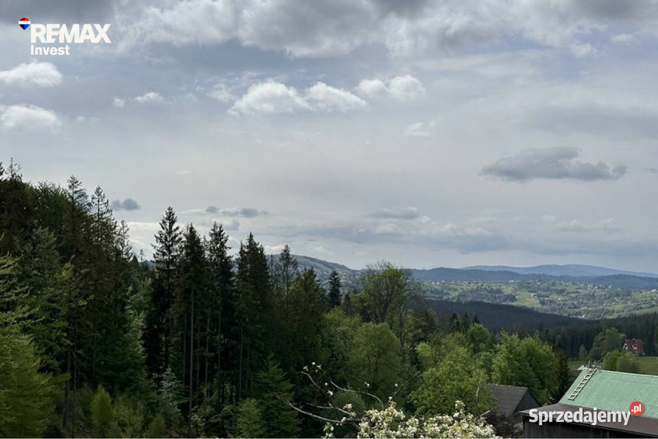 Istebna widokowa działka 6600 m z domem stawem