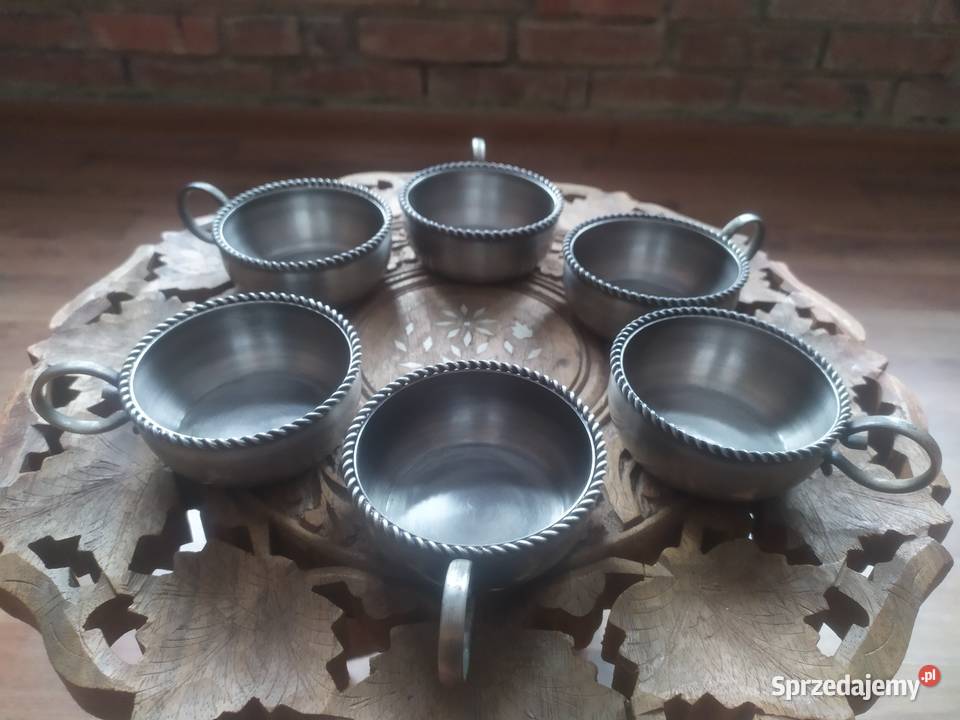 Filiżanka cynowa kubeczek cyna stara